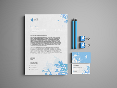 Stationery Design [ Shattered Blue Triangle ]
