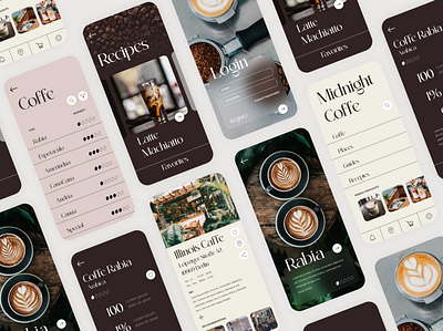 Midnight Coffee branding design mobile ui ux