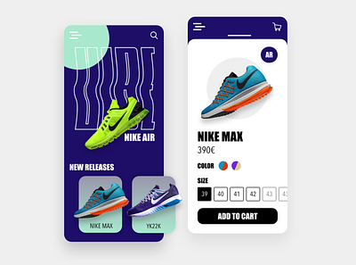 sneaker store app app ar design graphic design sneakers ui ux visual communication