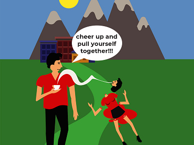 Cheerup flat illustration illustrator vector