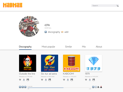 MadMax emoji music player uiux webdesign