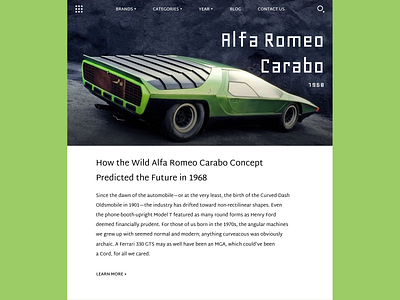 Alfa Romeo Carabo alpha romeo blog blog design car web web design website website concept website design