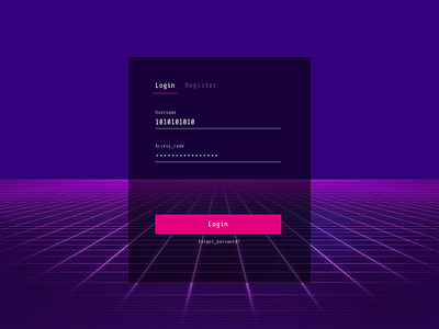 Login screen in synthwave style 1980s 1990 1990s brutalism brutalist brutalist design login login form login page login screen retro retro design retro interface retrowave synthwave ui ux uiux welcome welcome page welcome screen