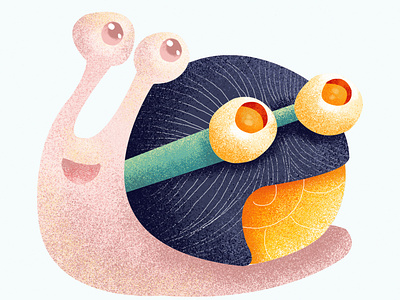 donation snail illustration design