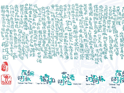 Chinese national minority.Typography手写字体设计-打油诗