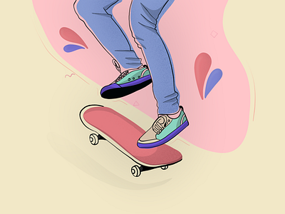 Skateboarding colors illustration shoes skateboard vector