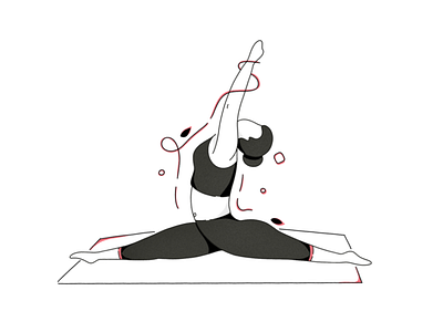 Stretch exercise illustration ipadproart line lineart minimal procreate vector yoga