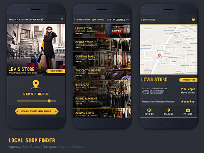 Local Shop Finder android design iphone mobile app ui ux