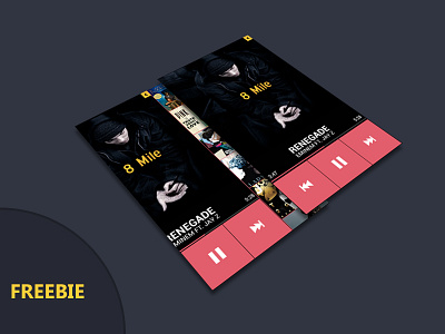 Free Mobile Player PSD android app design flat free iphone mobile ui