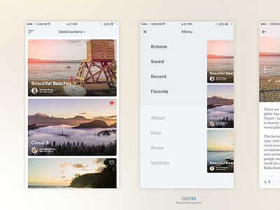 Travel Blog App UI article blog discover ios iphone social story travel ui ux