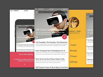 News App UI Design article blog discover ios iphone social ui ux