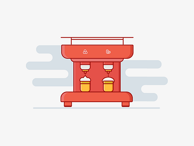 Ice Cream Dispenser clouds coffee colors ice cream icon illustration