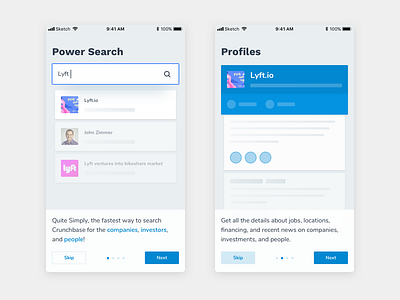 Crunchbase Redesign - Onboarding android app dashboard design ios minimal onboarding ui ui ux