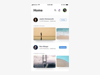 Photo Sharing App - UI Animation freebie minimal motion animation ui ux