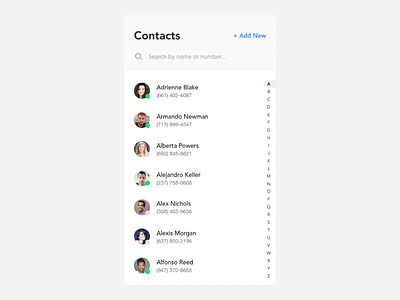 Phonebook UI - Full mobile ui motion motion design principleapp ui design ui motion ux design