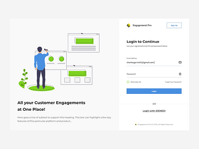 Engagement Pro - Web Dashboard animation dashboard ui micro interaction motion animation principleapp sketchapp ui ui animation ui motion user experience user interface ux