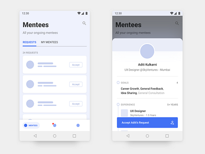 Thread - Android App Design - 1 android dashboard design material minimal ui user experience ux wireframes