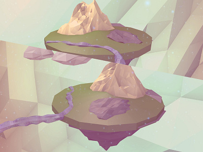 Up in the clouds 3d cloud low low poly mountain poly polygon