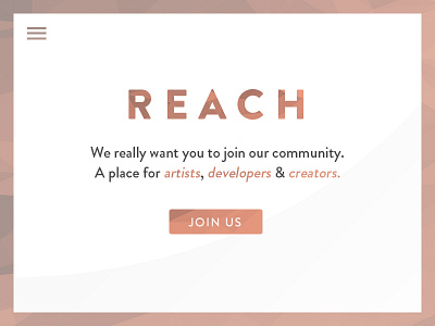 REACH clean community orange platform reach ui