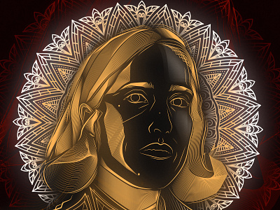 Helena Hauff Portrait art artisan artist artwork black character design digital gold painting portrait vector