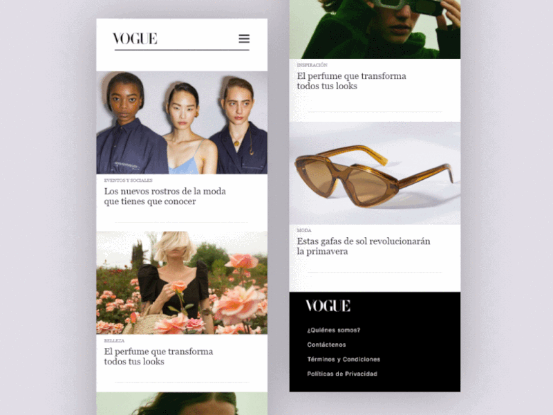 Vogue app design mobile ui ux