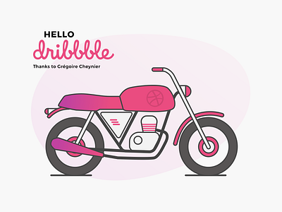 Hello Dribbble dribbble firstshot graphicdesigner illustration moto ui vector wheels