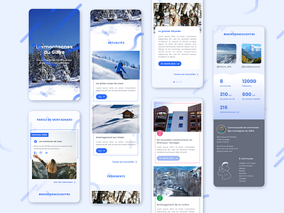 Landing page responsive cold colors design landing page mountains responsive website ski ui design web