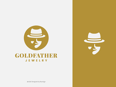 GoldFathers Jewelry brand branding design dribbble gold hat illustration jewelry logo logo mark mafia negativespace silhouette unique logo