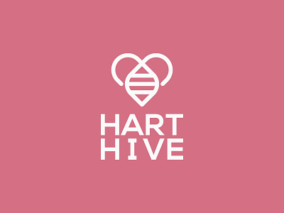 hart hive (sold on logoground) bee exclusive logo hart hearth hive honey logo logoground love