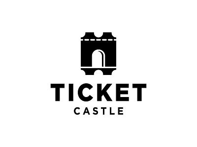 TICKET CASTLE castle dual meaning logo logoground premium sale ticket unique logo