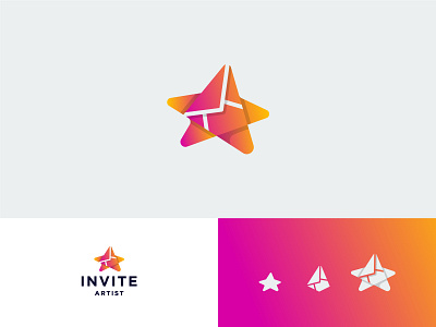 Invite Artist artist branding branding identity design esport logo gaming invitation artist invitations invite logo logodesign media star stars unique logo