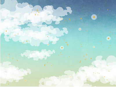 Cloud Illustration background chicago clouds cumulous gradient illustration illustrator kansas midwest sky stars