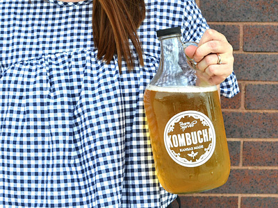 Kombucha Packaging buy in bulk design eco friendly growler growler design illustrator kansas kansas made kombucha on tap packaging prairie harvest vinyl sticker