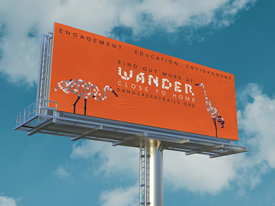 Wander Billboard icon design identity design midwest passion project sand creek trails wander