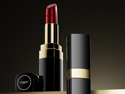 L'Oreal Paris Lipstick animation beauty brand brand design branding company cosmetics design flat lipstick minimal product animation product design product visualization