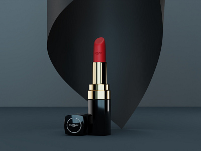 L'Oreal Paris Lipstick 2021 animation branding cosmetic design flat industrialdesign lipstick minimal mockup photorealism photorealistic product animation product design product visualization trending
