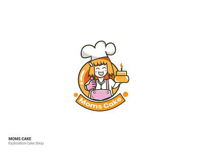 LOGO MOMS CAKE brand branding cake cake shop design identity illustrator logo logogram logotype vector