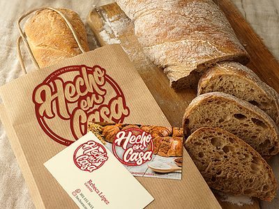 HECHO EN CASA bake baker bakery brand branding branding design bread h letter lettering logo logotype