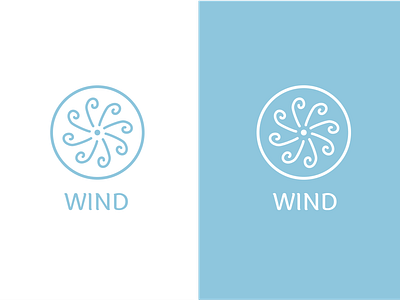 WIND Logo blue blue and white circle design logo logodesign logotype minimalism white wind