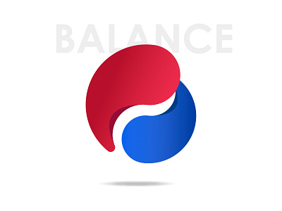 Balance balance blue design gradient illustration logo logodesign logotype minimalism red red and blue red and white shadow