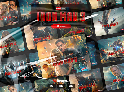 Iron Man 3 Icon Kit creative folder design folder icon folder icons folders icon iron man marvel marvel comics marvel studios movie icons movies