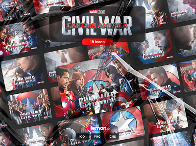 Captain America: Civil War Icon Kit captain america civil war folder design folder icon folders icon icons marvel marvel comics marvel studios movie icons
