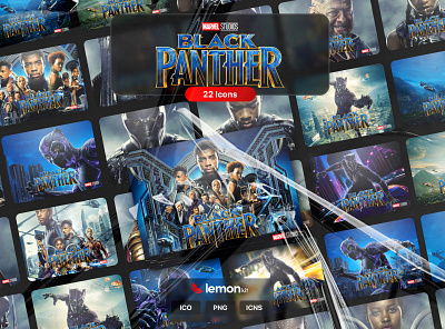 Black Panther Icon Kit black panther creative folder folder icon folder icons icon icons marvel marvel comics marvel studios movie icons