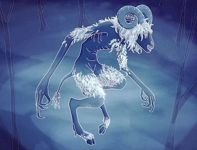 "Your Zodiac" aries blue character character design illustration monster scary spooky werewolf