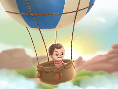Balloon Trip character design digital painting digitalart illüstrasyon illüstration kid kid illustration