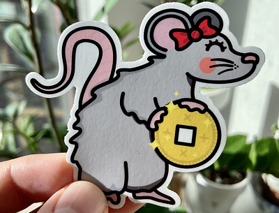 Year of the Rat Sticker 2020 chinese new year design illustration lunar new year stickers year of the rat