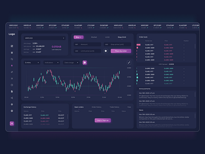 Trading website | Concept blockchain crypto cryptocurrency dark theme dark ui design exchange figma neon trade trading ui ux web website
