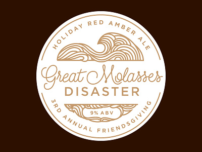 Great Molasses Disaster badge beer label lettering line art molasses typography