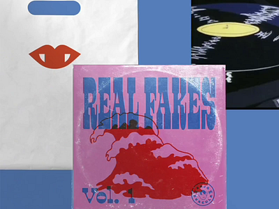 Real Fakes Volumes 1-3 branding design illustration overprint record covers surf vinyl