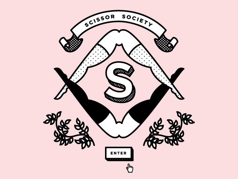 Scissor Society badge legs line illustration sex cult secret society lgbt lesbian